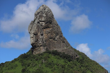 Pico Hill seen from Conceicao beach, at, Fernando de Noronha archipelago , Pernambuco, Brazil.