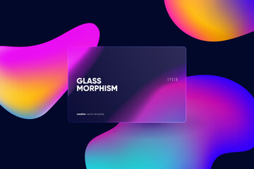 Asbtract background with glass morphism effect. Vector illustration.