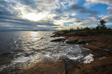 The rocky shore of the White Sea.