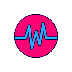 Filled outline Heart rate icon isolated on white background. Heartbeat sign. Heart pulse icon. Cardiogram icon. Vector