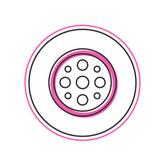 Filled outline Sewing button for clothes icon isolated on white background. Clothing button. Vector