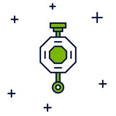 Filled outline Chinese paper lantern icon isolated on white background. Vector