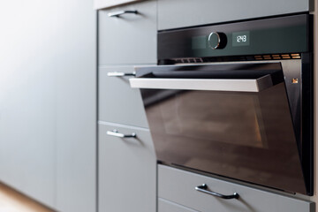 build in electric oven in contemporary kitchen