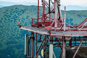 A radio relay station in the high mountains