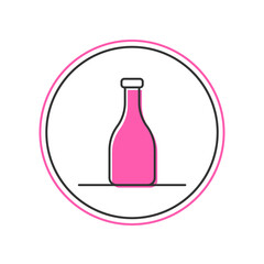 Filled outline Bottle of wine icon isolated on white background. Vector