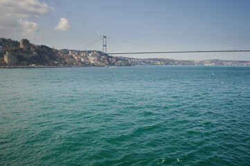 Istanbul bridge in Bosphorus