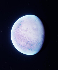 Artist impression of an icy exoplanet