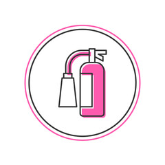 Filled outline Fire extinguisher icon isolated on white background. Vector