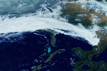 Rain, downpours from space. Elements of this image furnished by NASA