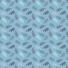 Simple floral seamless leaves line art silhouette pattern for wrapping paper and fabrics and linens