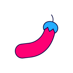 Filled outline Eggplant icon isolated on white background. Vector