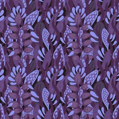 Abstract floral seamless leaves coral pattern for wrapping paper and accessories and fabrics and clothes print