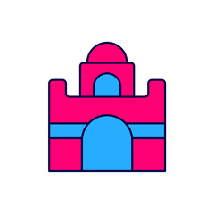 Filled outline Egyptian house icon isolated on white background. Vector