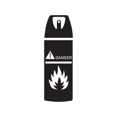 Danger liquid gas spray icon | Black Vector illustration |