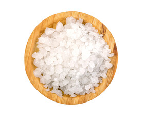 salt at wooden bowl