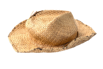 straw hat old isolated