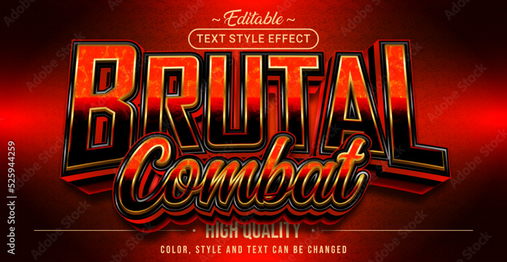 Poster Editable text style effect - Brutal Combat text style theme.