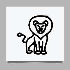 black lion logo on white paper with shadow, perfect for business logos and business cards