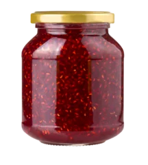 Foto op Plexiglas Strawberry jam jar isolated © AlenKadr