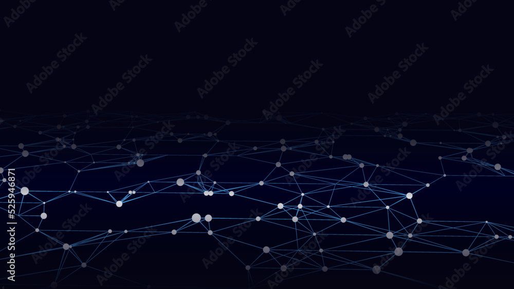 Poster vector dynamic wave of particles. abstract futuristic background. big data visualization.