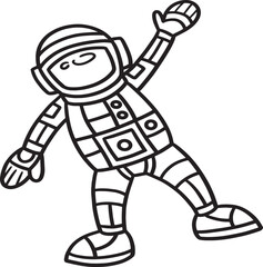  Astronaut Isolated Coloring Page for Kids
