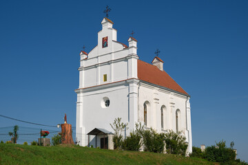 Old ancient catholic church of St George in Vorona village, Ostrovets district, Grodno region, Belarus.