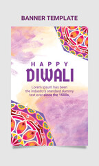 mandala concept and water brush abstract, diwali greeting card