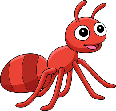 Ant Animal Cartoon Colored Clipart Illustration