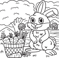 Rabbit Animal Coloring Page for Kids