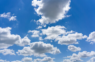 Fototapeta premium Inspire blue sky and white clouds. Wide angle