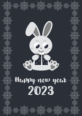 New Year's card with a rabbit