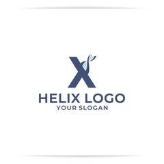 logo design letter X dna or helix vector