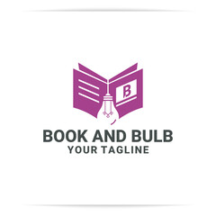 book bulb logo design vector