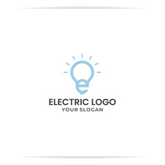 logo design e bulb abstract arrow vector