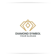logo design diamond line vector
