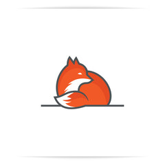 logo design fox cartoon vector