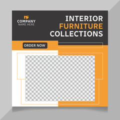 Interior furniture collection sale social media post template