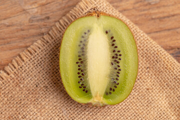 A half of the kiwi