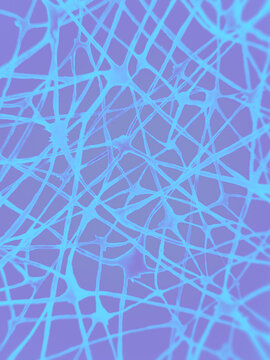 Neurons Purple cyan blue Illustration watercolor neurology mental health.