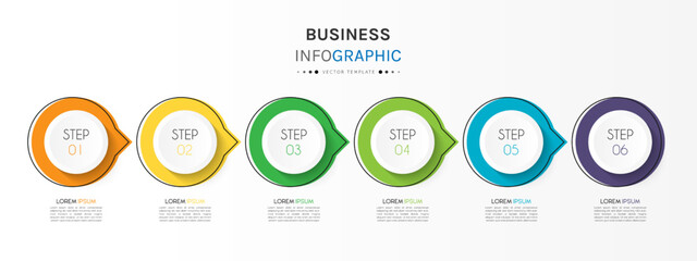Business infographic with step. Template vector design