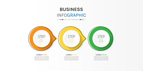 Business infographic with step. Template vector design