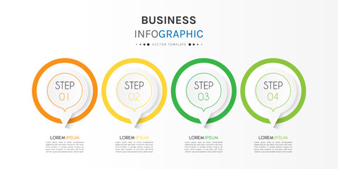 Business info graphic with step. Template vector design