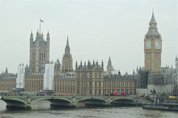 Fototapeta na wymiar Palace of Westminster under construction