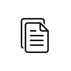 File document icon. Simple outline style. Two stacked pages, paper, business concept. Thin line vector illustration isolated on white background. EPS 10.