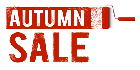 Autumn Sale - Paint Stroke with paint roller and capital SALE Letters