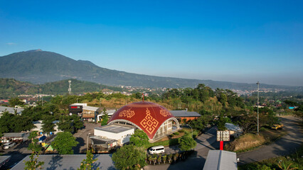 Aerial view of Great Mosque in Central Java. It is the largest mosque in Southeast Asia. 