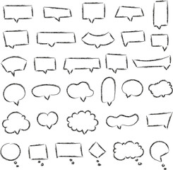hand drawing doodle clouds and shapes isolated sketch
