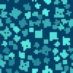 Green line Bow and arrow icon isolated seamless pattern on blue background. Cupid symbol. Love sign. Happy Valentines day. Vector