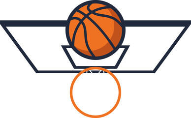 Basketball with hoop.