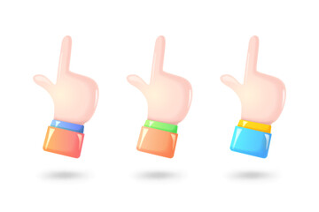 Obraz premium 3D cartoon thumb up hand. Vector 3d illustration